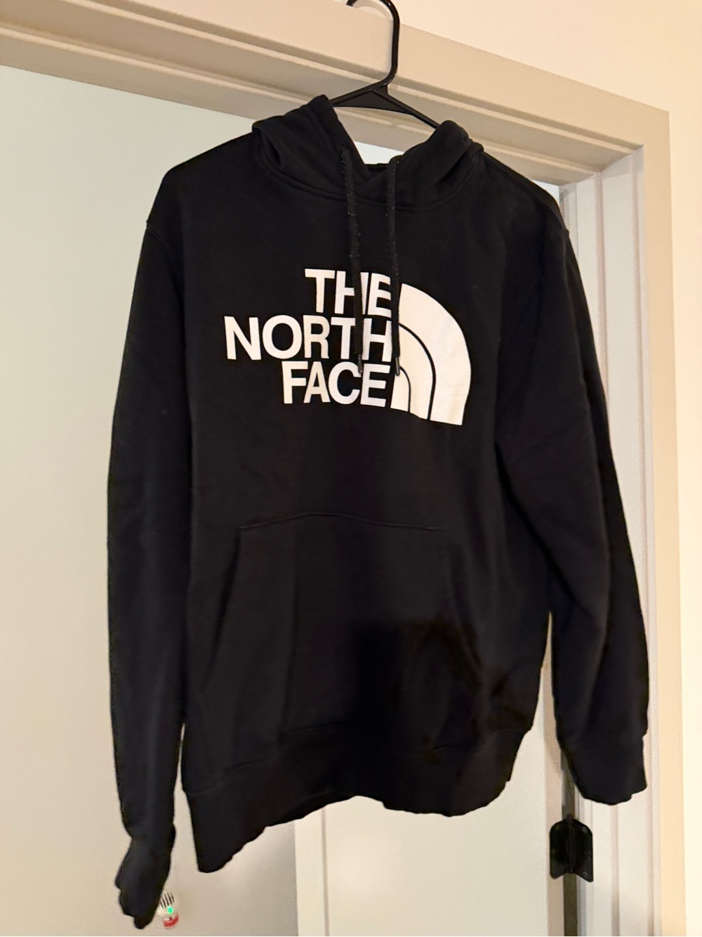 The North Face Men's Black Crewneck Hoodie with White Logo